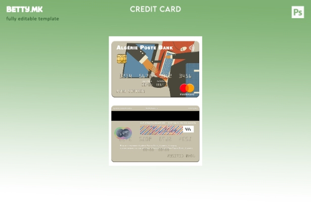 Модерен стил шаблон за мастер картички Algeria Algérie Poste Bank